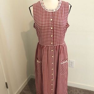 Womens Vintage Kathie Lee Gingham Maxi Dress 10